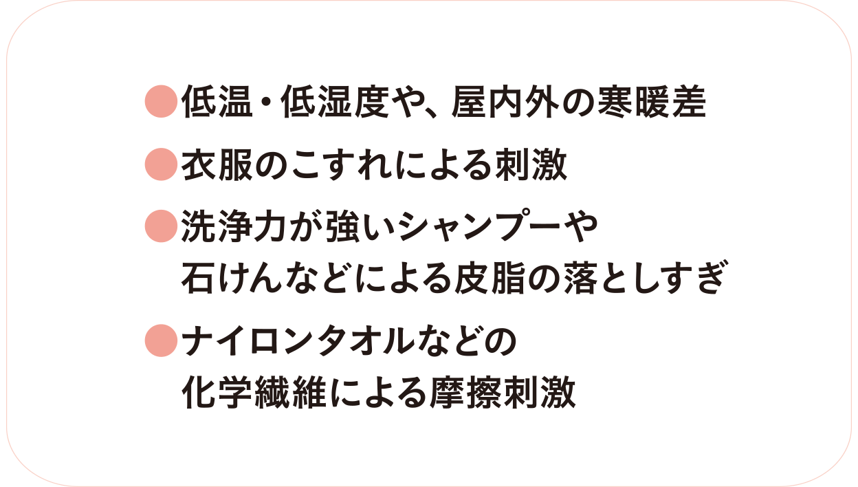 表２　肌を乾燥させる原因