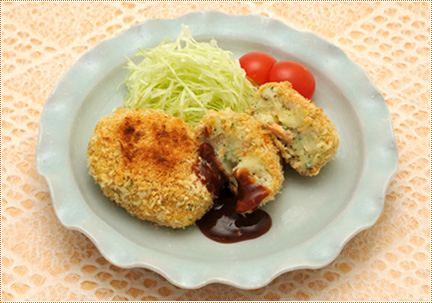 鮭缶の焼きコロッケ