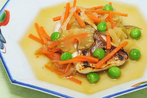 鯛のグリル 野菜あんかけ