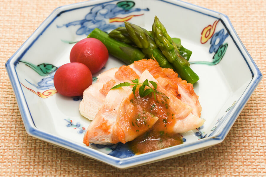 鶏肉のグリル　木の芽みそかけ