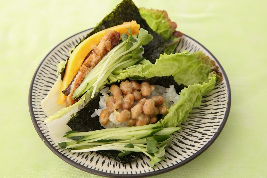胚芽米の手巻き寿司