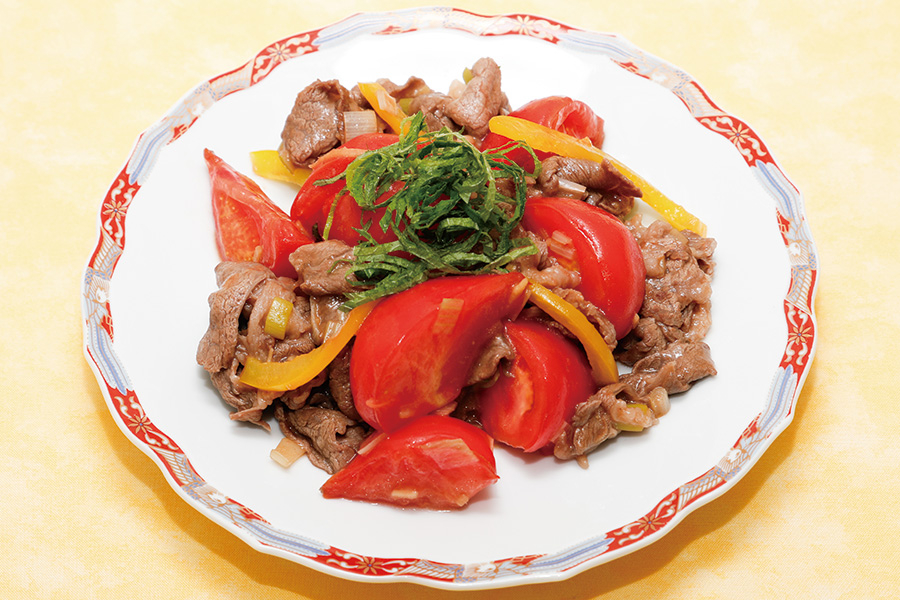 トマトと牛肉のオイスターソース炒め