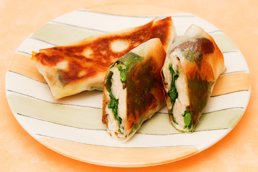 菜の花と鶏ささみの春巻き